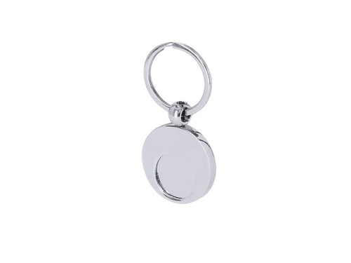 Portachiavi Mican Personalizzato - Portachiavi metallico con gettone estraibile e anello metallico cromato