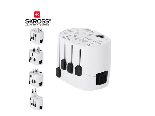 Adaptateur de voyage universel SKROSS - PRO 3-POLE Personnalise