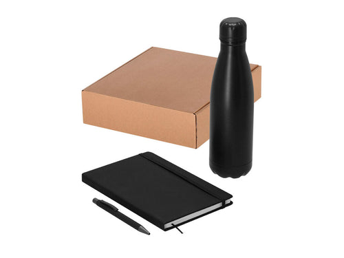 Set aus Notizblock und Stift sowie eine Thermoflasche aus Edelstahl - Rymarek Personalisiert