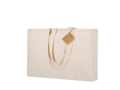 Sac avec gousset à la base et sur les côtés, principalement fait de coton recyclé de 220g/m2 - Tremul Personnalise