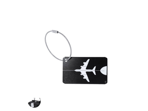 Identifiant de valise original avec un design d’avion en aluminium recyclé résistant - Hekla Personnalise