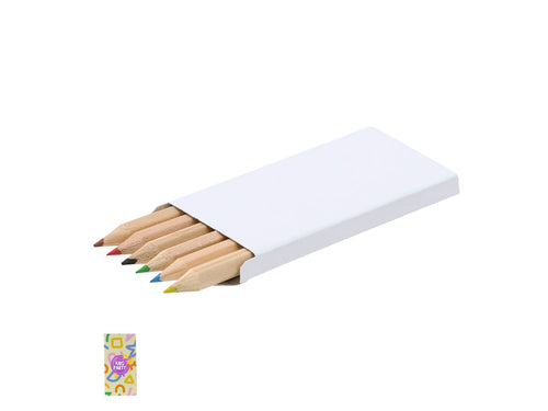 Ensemble de 6 crayons en bois, avec un corps hexagonal et des mines de différentes couleurs - Osprey Personnalise
