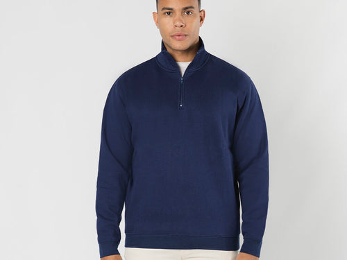 Sweat unisexe avec demi-fermeture éclair en coton et polyester en polaire brossée douce 280 g/m2 - Galaxy Personnalise
