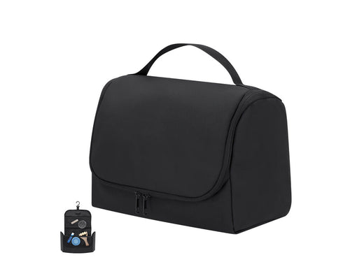 Accessori Da Viaggio Samthe Personalizzato - Una borsa da toeletta fatta di PU per conservare articoli per l'igiene personale, con un gancio pratico per tenerla ovunque