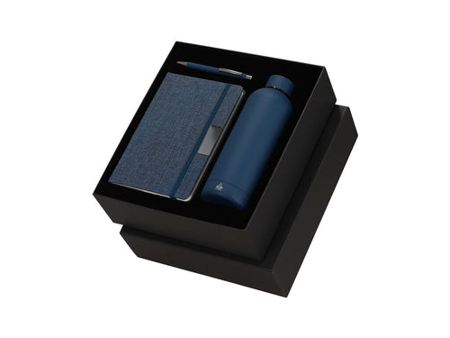 Set aus Notizblock und Stift sowie einer Thermoflasche aus Edelstahl - Keplix Personalisiert