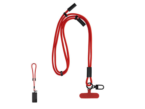 Porte-porte-cordon avec fonction de câble de chargeur, fabriqué en polyester RPET - Elnora Personnalise
