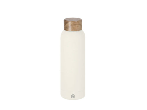 Flasche mit 700 ml Fassung, gefertigt aus einem recycelten Edelstahlkörper mit weicher, gummiartiger Oberfläche - Cosmix Personalisiert