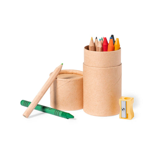 Set de 13 pièces dans un étui cylindrique en carton naturel - Pixi Personnalise