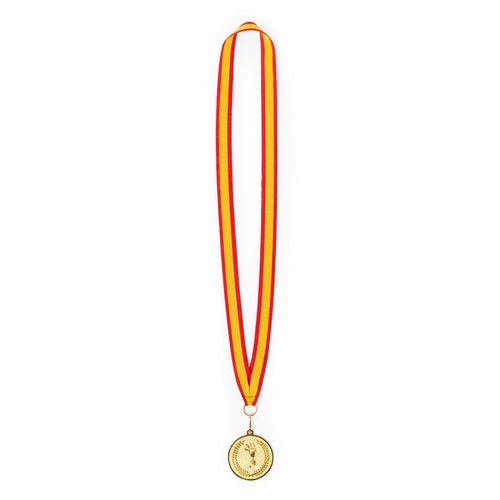 Metall-Medaille mit Polyesterband mit Design der spanischen Flagge - Corum Personalisiert