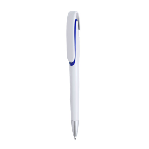 Stylo avec mécanisme à bouton-poussoir au design audacieux tricolore avec attributs s et corps blanc uni - Klinch Personnalise