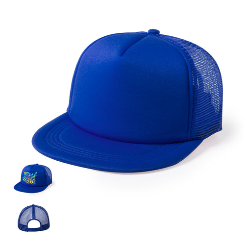 Casquette à 5 panneaux avec visière plate rembourrée et dos en maille de couleur assortie - Yobs Personnalise