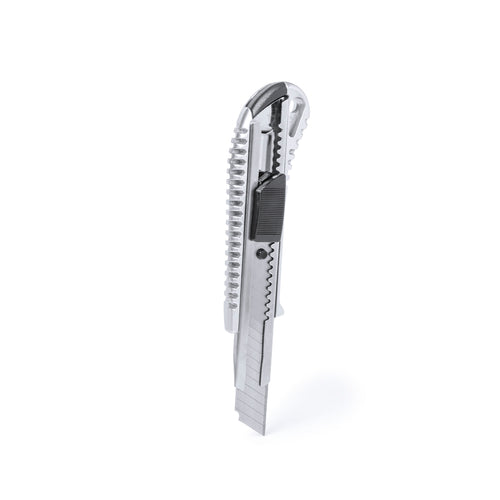 Teppichmesser aus einer Edelstahl/Aluminium-Kombination mit breiter Klinge und ergonomischem Griff - Gruesly Personalisiert