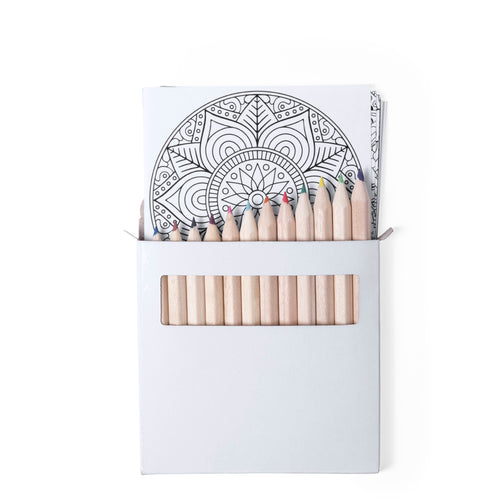Set comprenant des crayons de couleur et des pages avec des motifs de mandala à colorier pour se relaxer - Boltex Personnalise