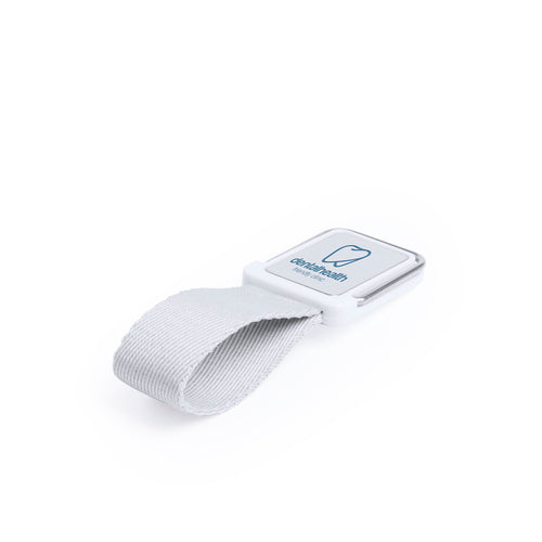 Support adhésif original pour smartphone avec sangle en polyester résistant pour selfies et plaquette centrale prévue pour le marquage - Manfix Personnalise