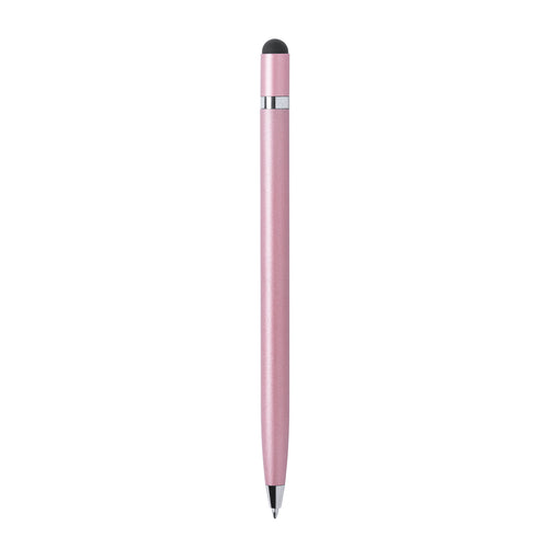 Dreh-Kugelschreiber mit Stylus aus Aluminium mit geschmeidigem Metallic-Finish und verchromtem Ring - Mulent Personalisiert