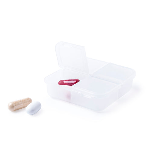 Pilulier à 4 compartiments en ABS translucide et sans BPA - Edmor Personnalise
