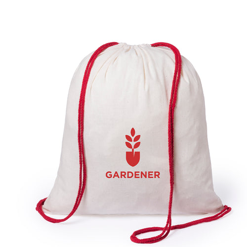 Rucksack mit Kordelzug der Linie Nature aus Baumwolle (100 g/m2) in Naturfarbe - Tianax Personalisiert