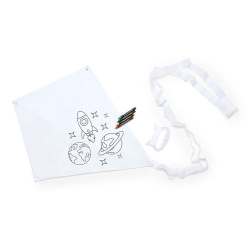 Giochi Per Bambini Yumbi Personalizzato - Divertente aquilone da guidare e dipingere in resistente poliestere 190T, con 4 cere incluse