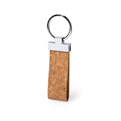 Schlüsselanhänger aus der Naturlinie aus Naturkork, mit Metallaccessoires - Branko Personalisiert