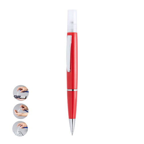 Stylo hygienisant avec pulvérisateur rechargeable intégré et capot protecteur - Tromix Personnalise