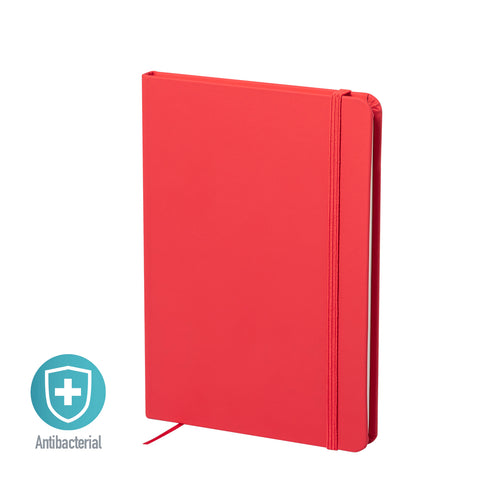 Bloc-notes de taille A5 avec bouchons rigides en cuir antibactérien - Kioto Personnalise