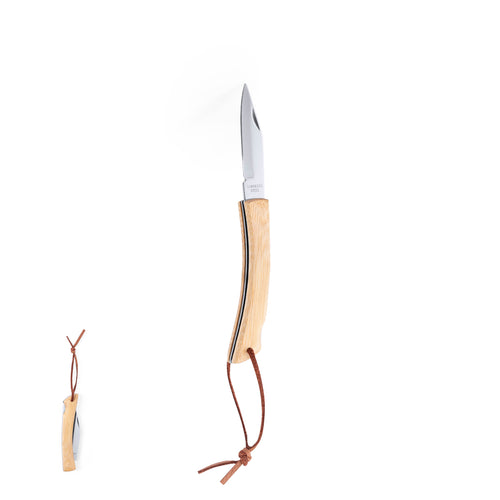 Nature Line Taschenmesser mit rostfreier Stahlklinge und widerstandsfähigem Bambusgriff mit Sicherheitsverschluss - Sultan Personalisiert