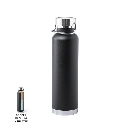 Stainless steel thermal bottle, with double layer and copper vacuum insulation - Staver Personalised