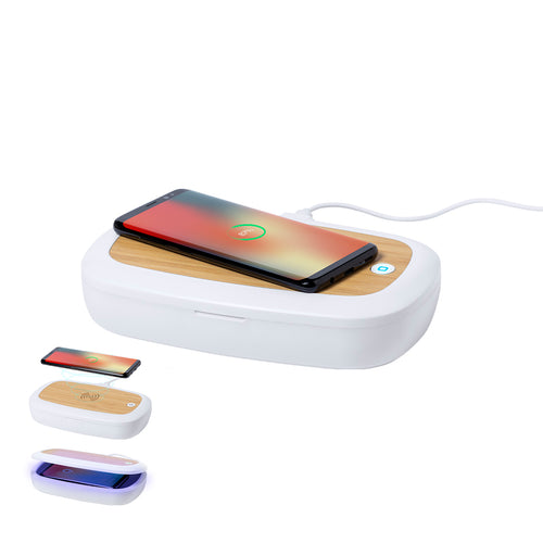 Boîte stérilisante de ligne naturelle, avec la base de charge en bambou - Strey Personnalise