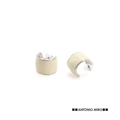Pendientes de Antonio Miró en aleación de zinc plateado - Moss Personnalise
